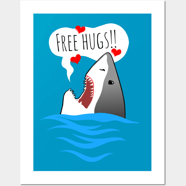 Shark Hugs Wall Art by TimAddisonArt